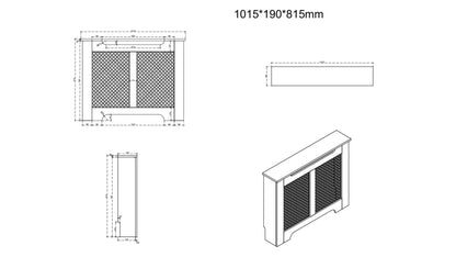 Eleanor Radiator Cover Medium - Black and Oak Effect Top
