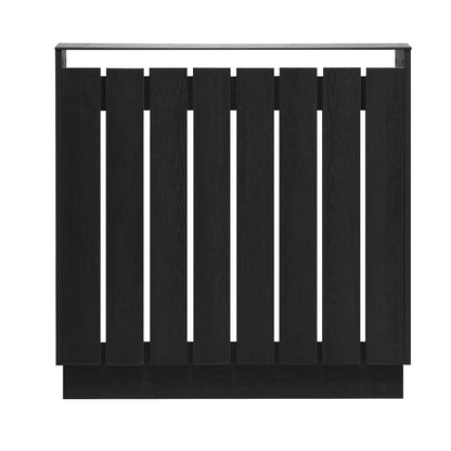 Eve Black Oak Effect Radiator Cover Small – Modern Slatted Wooden Radiator Cabinet