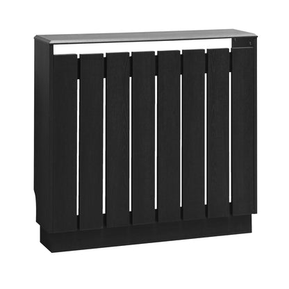 Eve Black Oak Effect Radiator Cover Small – Modern Slatted Wooden Radiator Cabinet