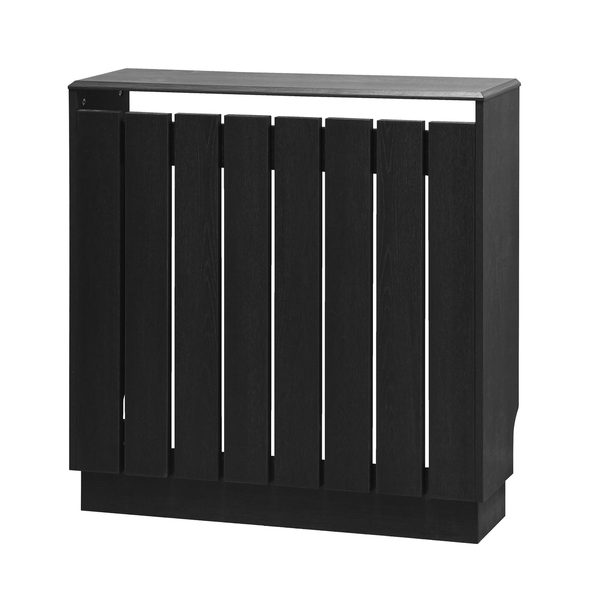 Eve Black Oak Effect Radiator Cover Small – Modern Slatted Wooden Radiator Cabinet