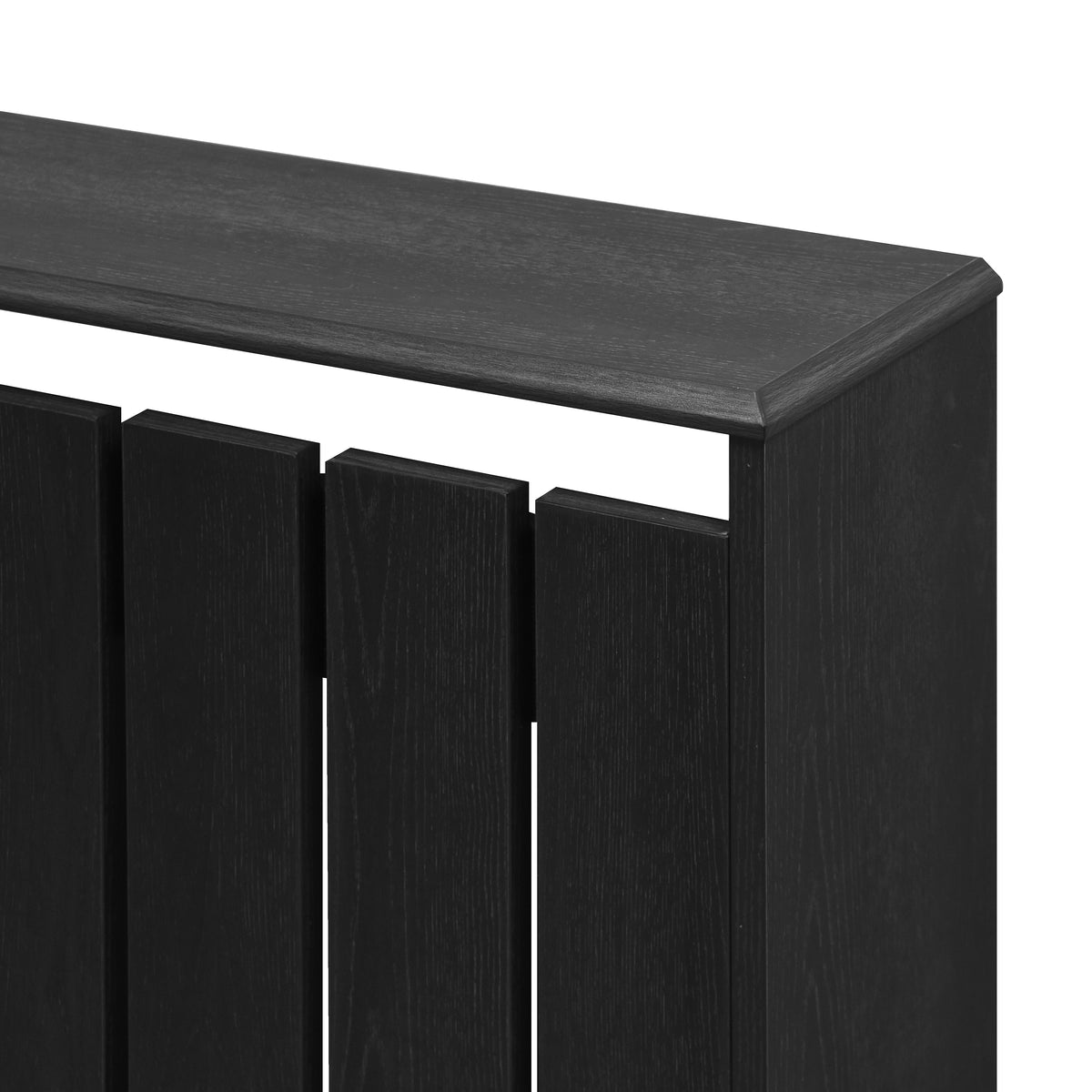Eve Black Oak Effect Radiator Cover Small – Modern Slatted Wooden Radiator Cabinet