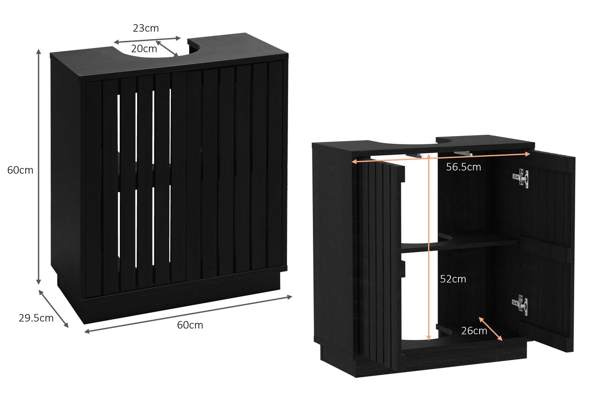 Gaia UnderBasin Cabinet - Black Oak Effect