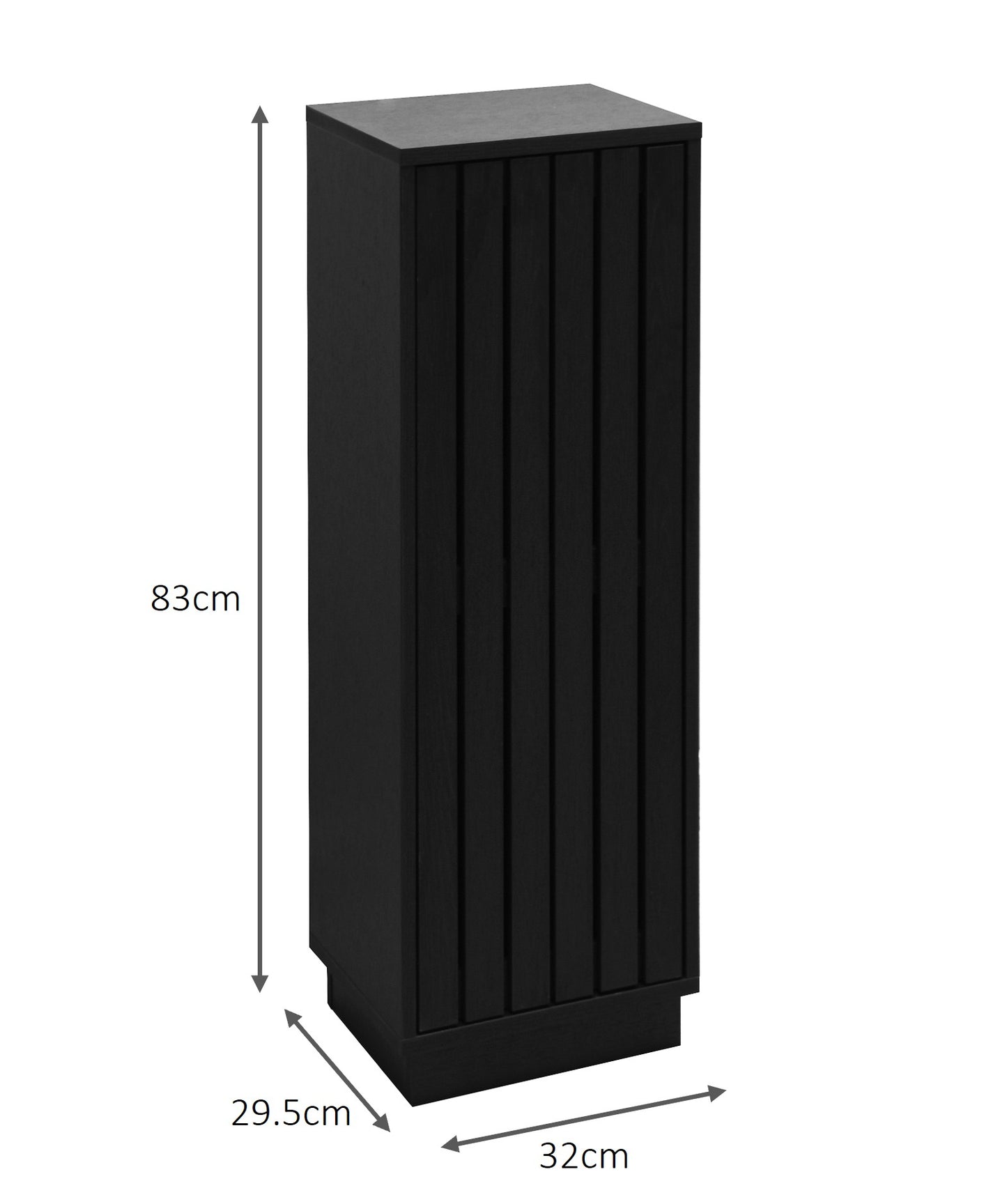 Gaia Single Door Floor Cabinet - Black  Oak Effect