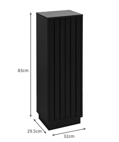 Gaia Single Door Floor Cabinet - Black  Oak Effect