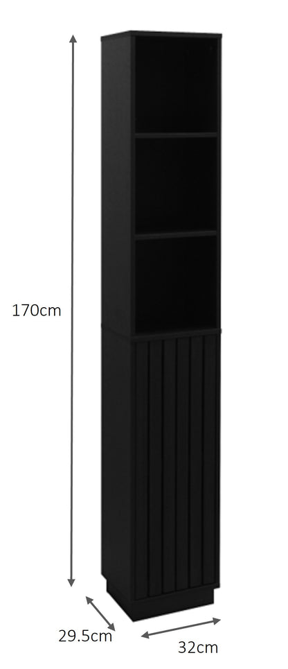 Gaia Tallboy Cabinet - Black Oak Effect