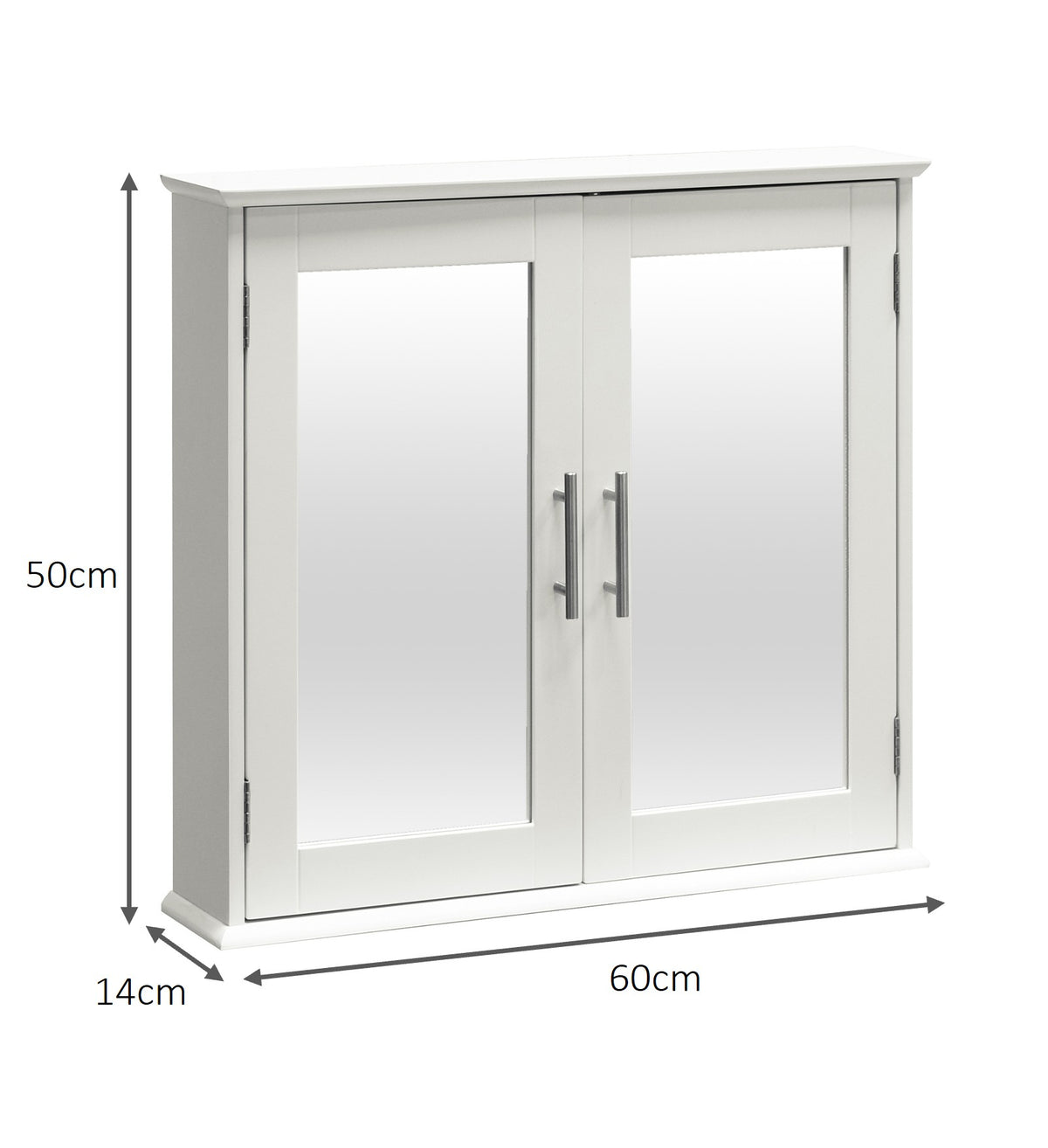 Devon Double Door Mirror Cabinet - White