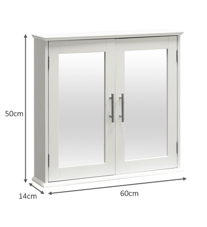 Devon Double Door Mirror Cabinet - White
