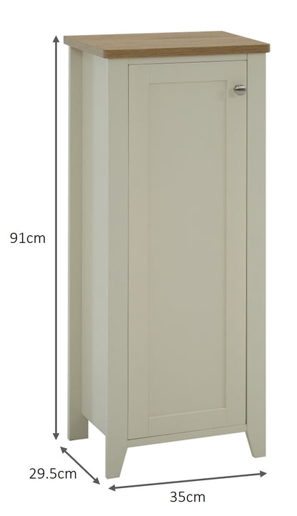 Olivia Single Door Floor Cabinet - Ivory