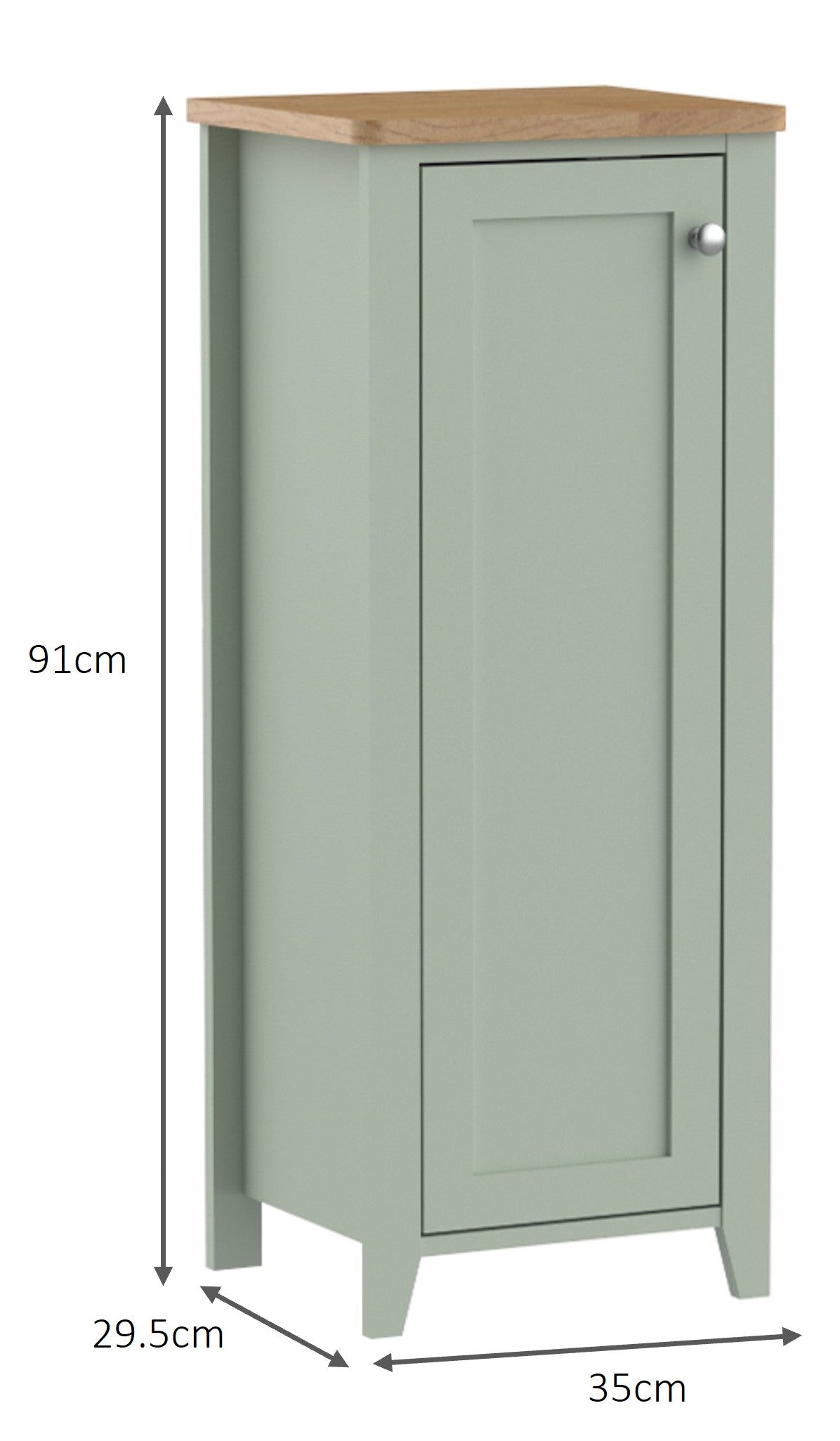 Olivia Single Door Floor Cabinet - Sea Foam
