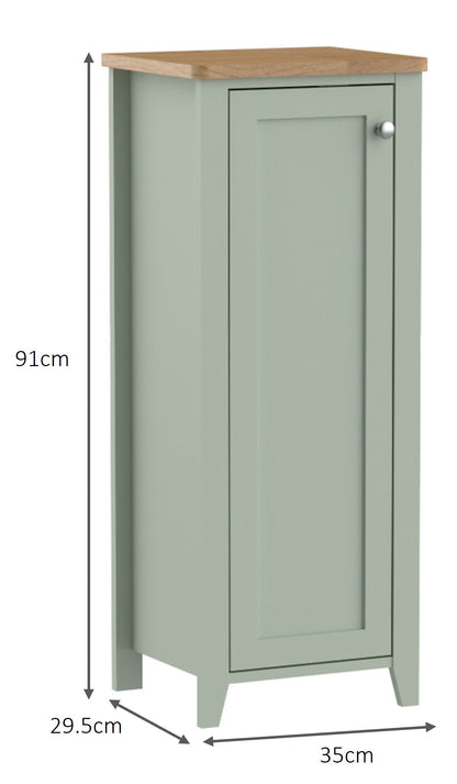 Olivia Single Door Floor Cabinet - Sea Foam
