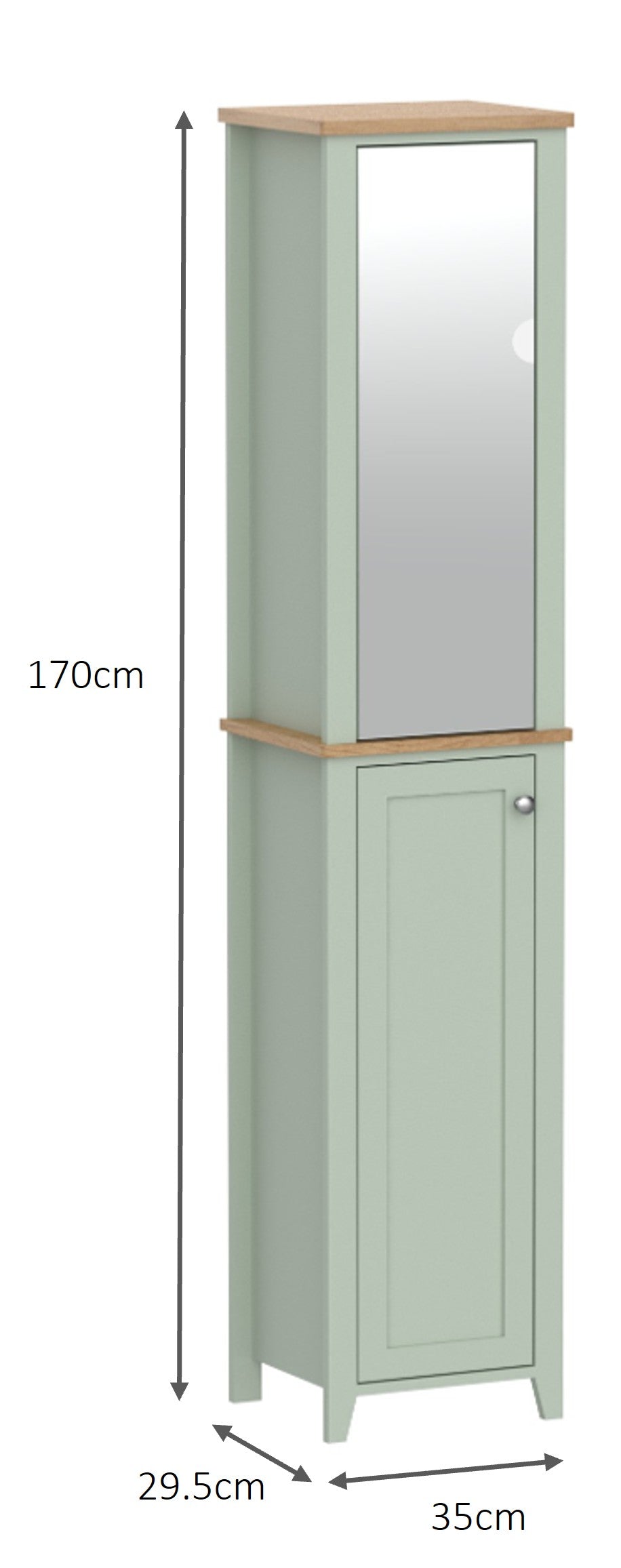 Olivia Tallboy with Mirrored Door Cabinet - Sea Foam