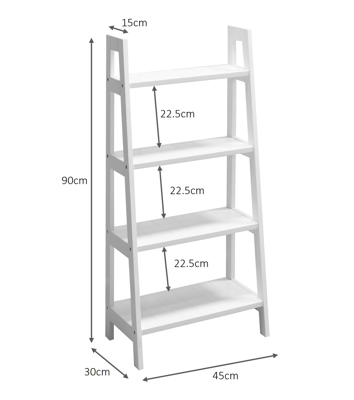 Devon 4 Tier Shelf Unit - White
