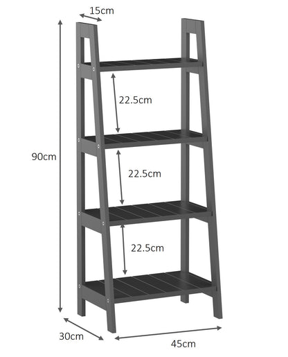 Devon 4 Tier Shelf Unit - Grey