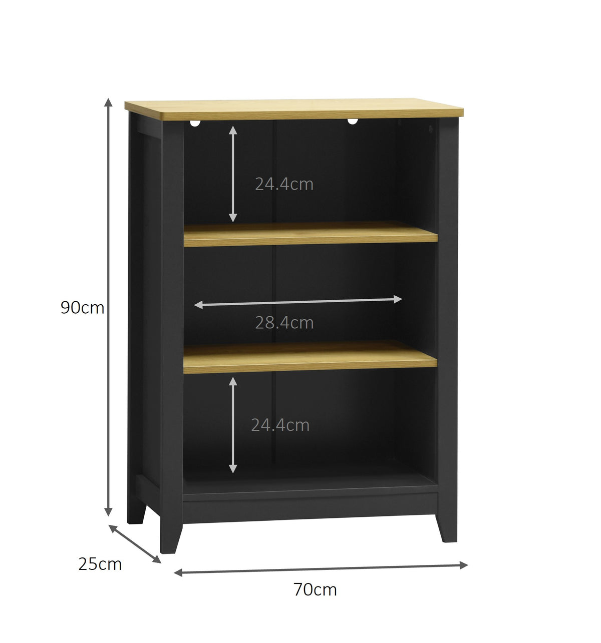 Windsor Bookcase 3 Tier - Grey