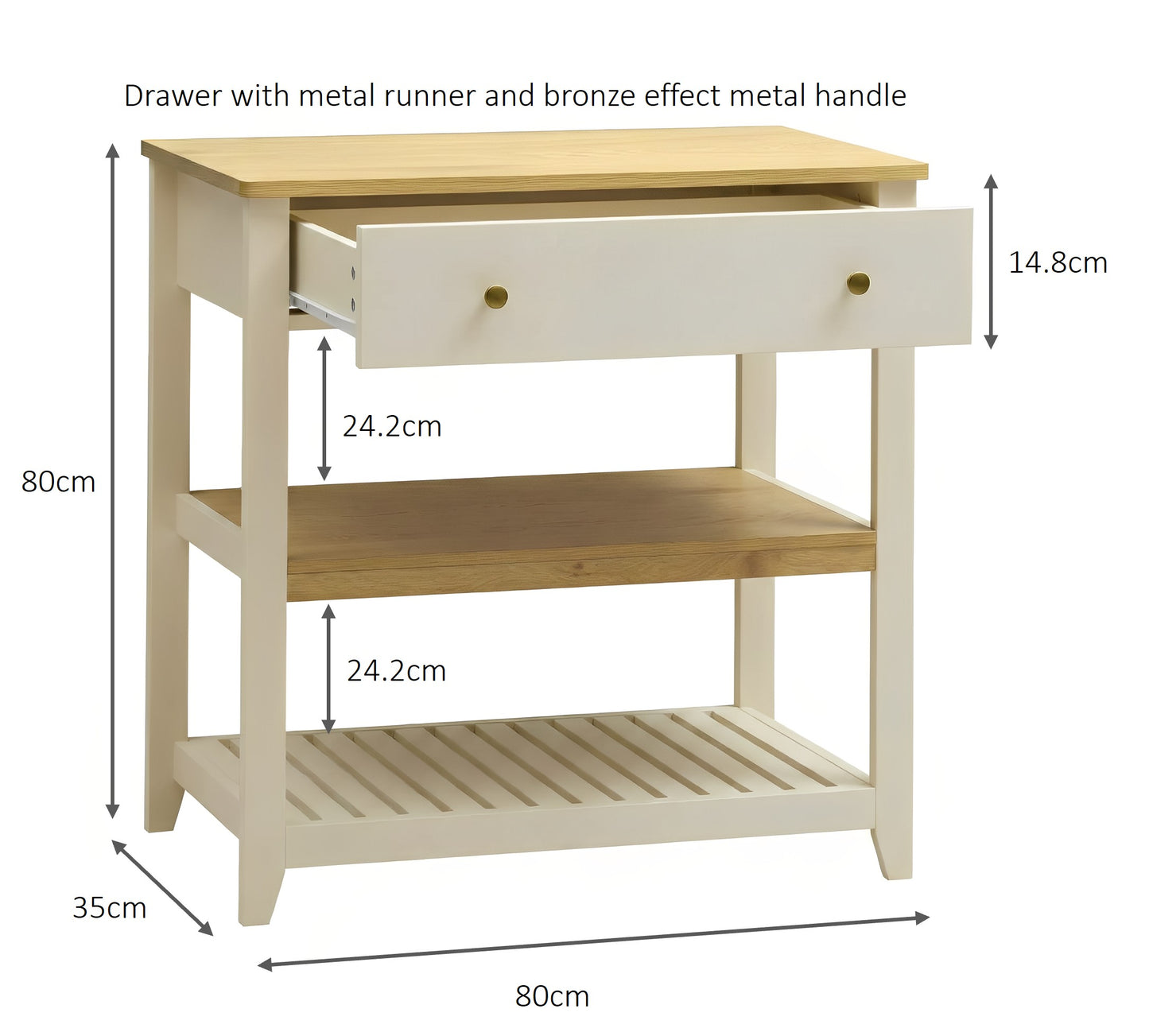 Windsor Console with Drawer - Ivory
