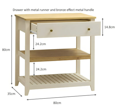 Windsor Console with Drawer - Ivory
