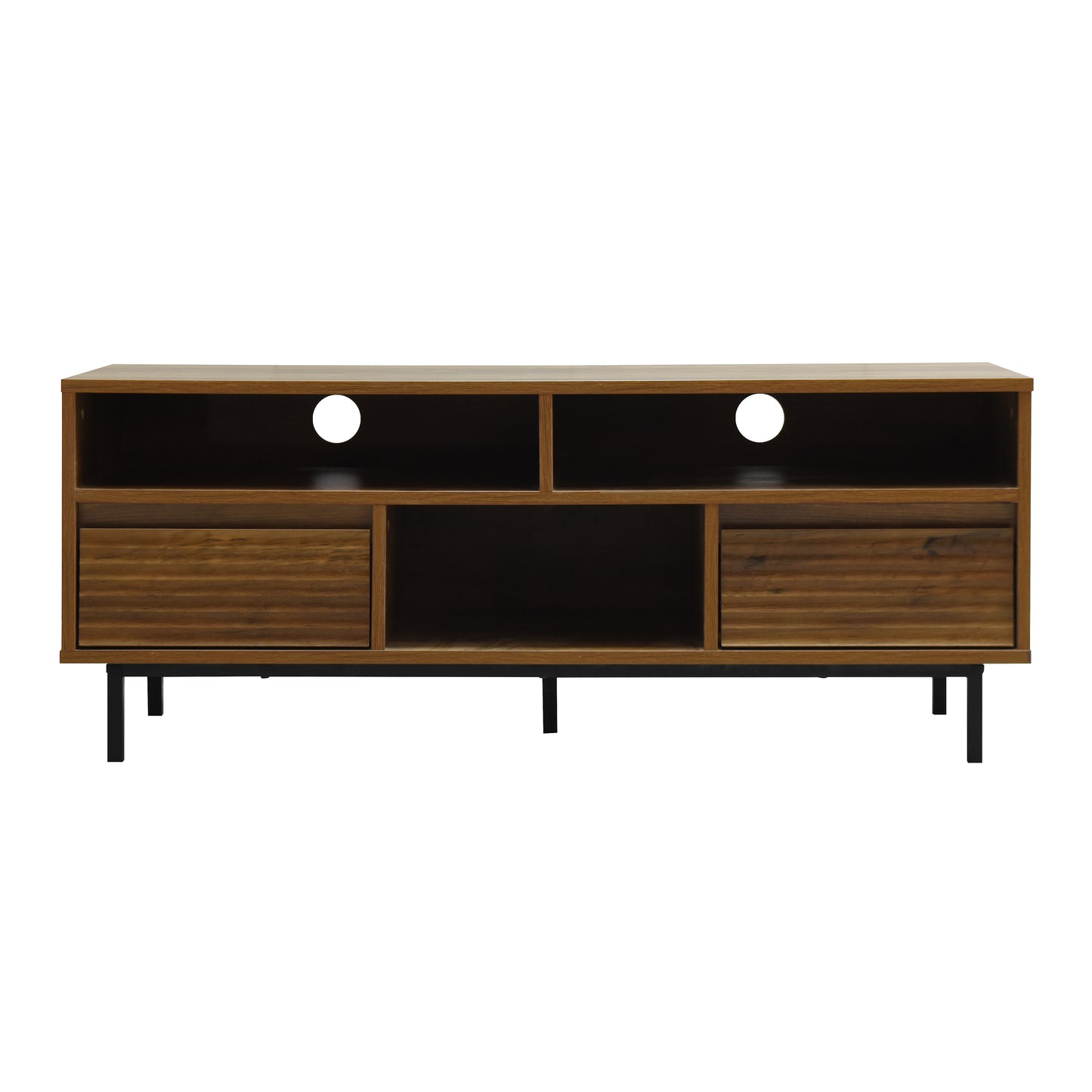 Cavin TV Cabinet with 2 Drawers - Dark Wood Effect