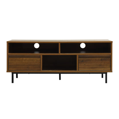 Cavin TV Cabinet with 2 Drawers - Dark Wood Effect