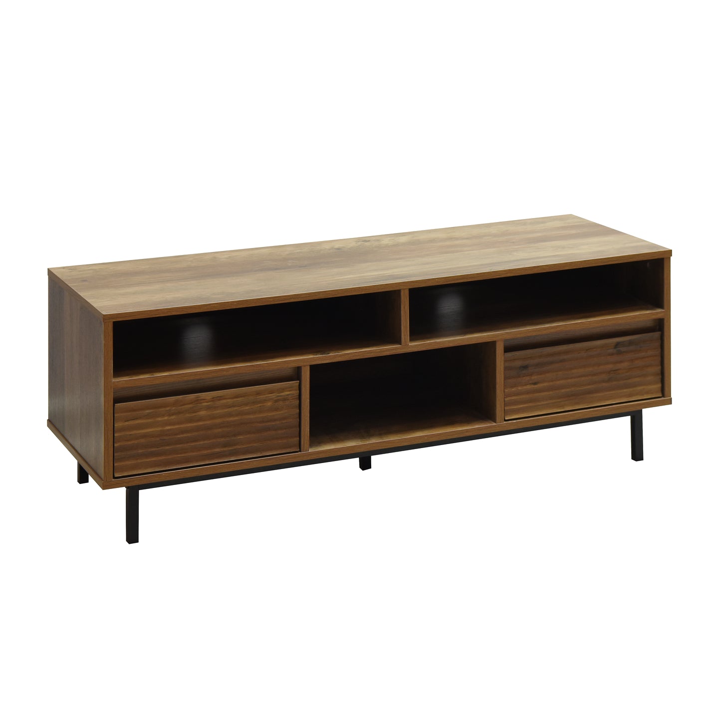 Cavin TV Cabinet with 2 Drawers - Dark Wood Effect