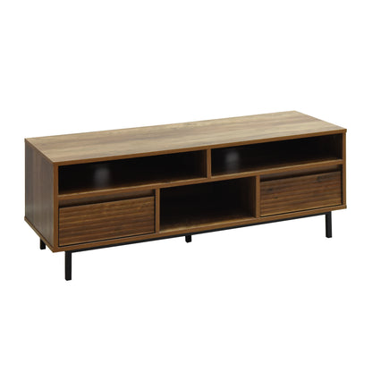 Cavin TV Cabinet with 2 Drawers - Dark Wood Effect