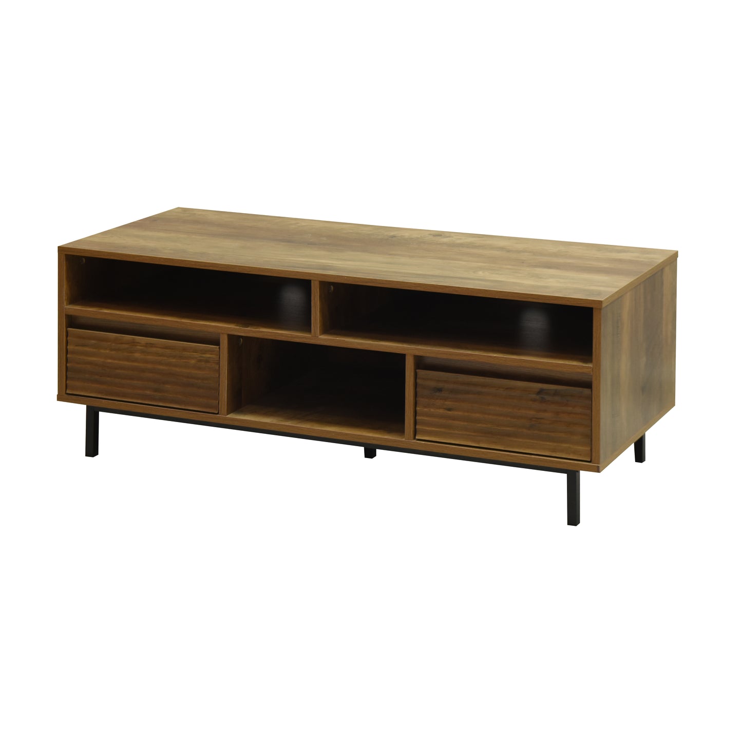 Cavin TV Cabinet with 2 Drawers - Dark Wood Effect