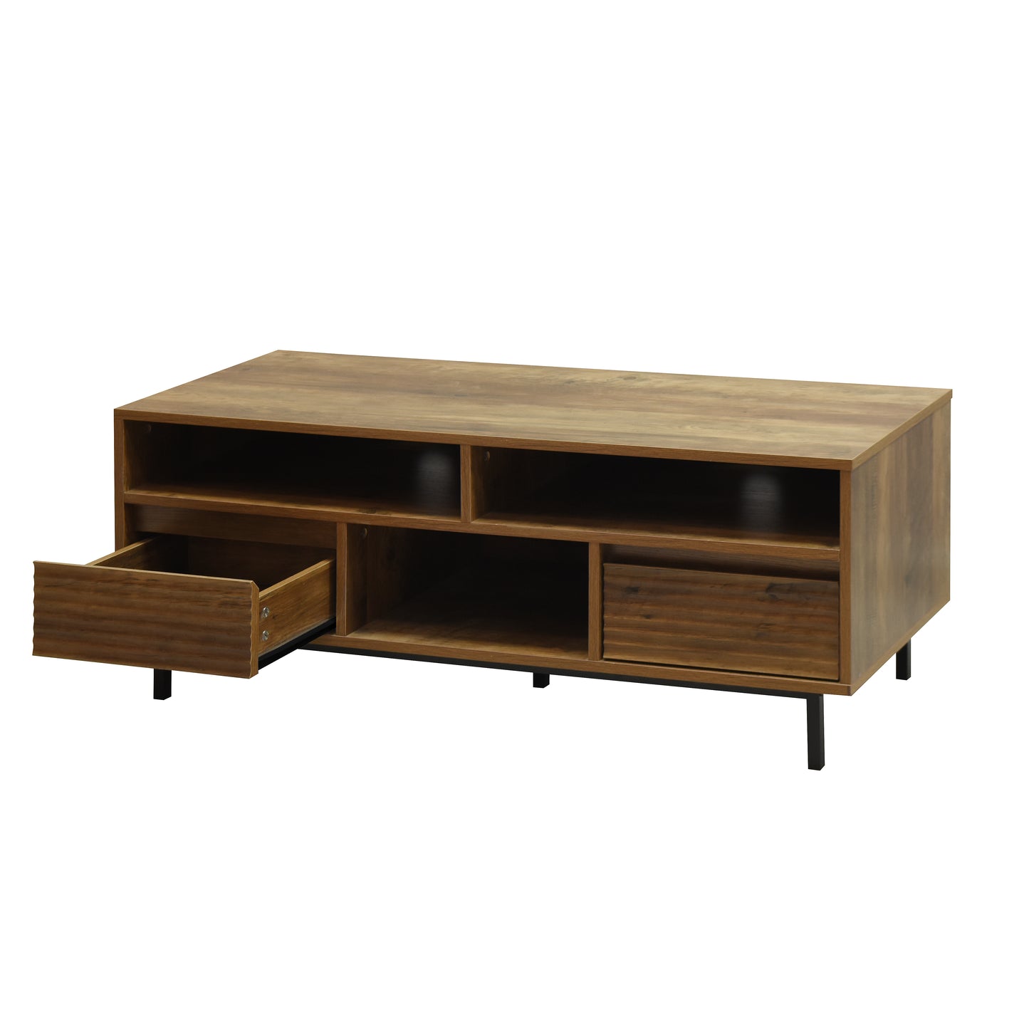 Cavin TV Cabinet with 2 Drawers - Dark Wood Effect