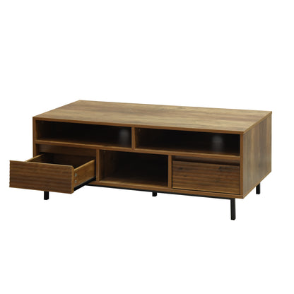 Cavin TV Cabinet with 2 Drawers - Dark Wood Effect