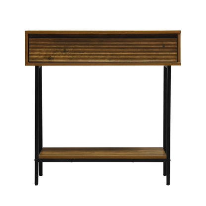 Cavin Console Table with 1 Drawer - Dark Wood Effect