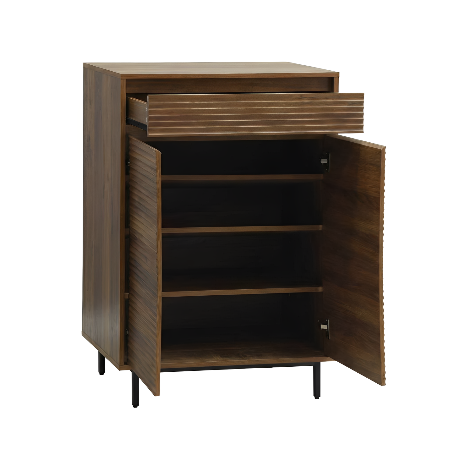 Cavin Shoe Cabinet 2 Door 1 Drawer - Dark Wood Effect