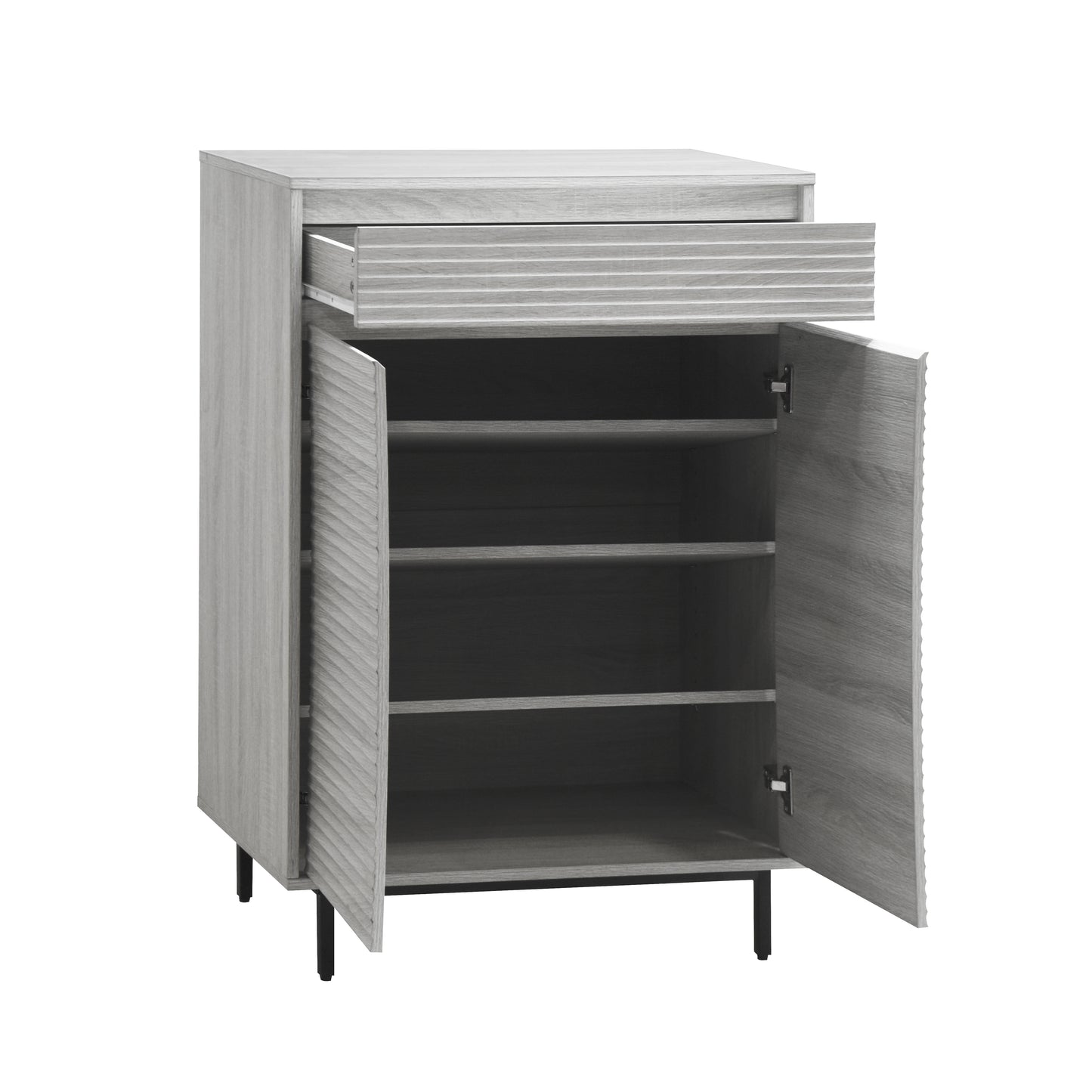 Cavin Shoe Cabinet 2 Door 1 Drawer - Light Wood Effect