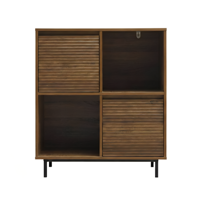 Cavin Sideboard 2 Door 2 Cubby Shelf - Dark Wood Effect
