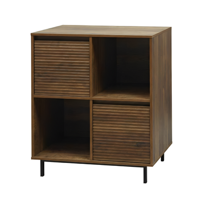 Cavin Sideboard 2 Door 2 Cubby Shelf - Dark Wood Effect