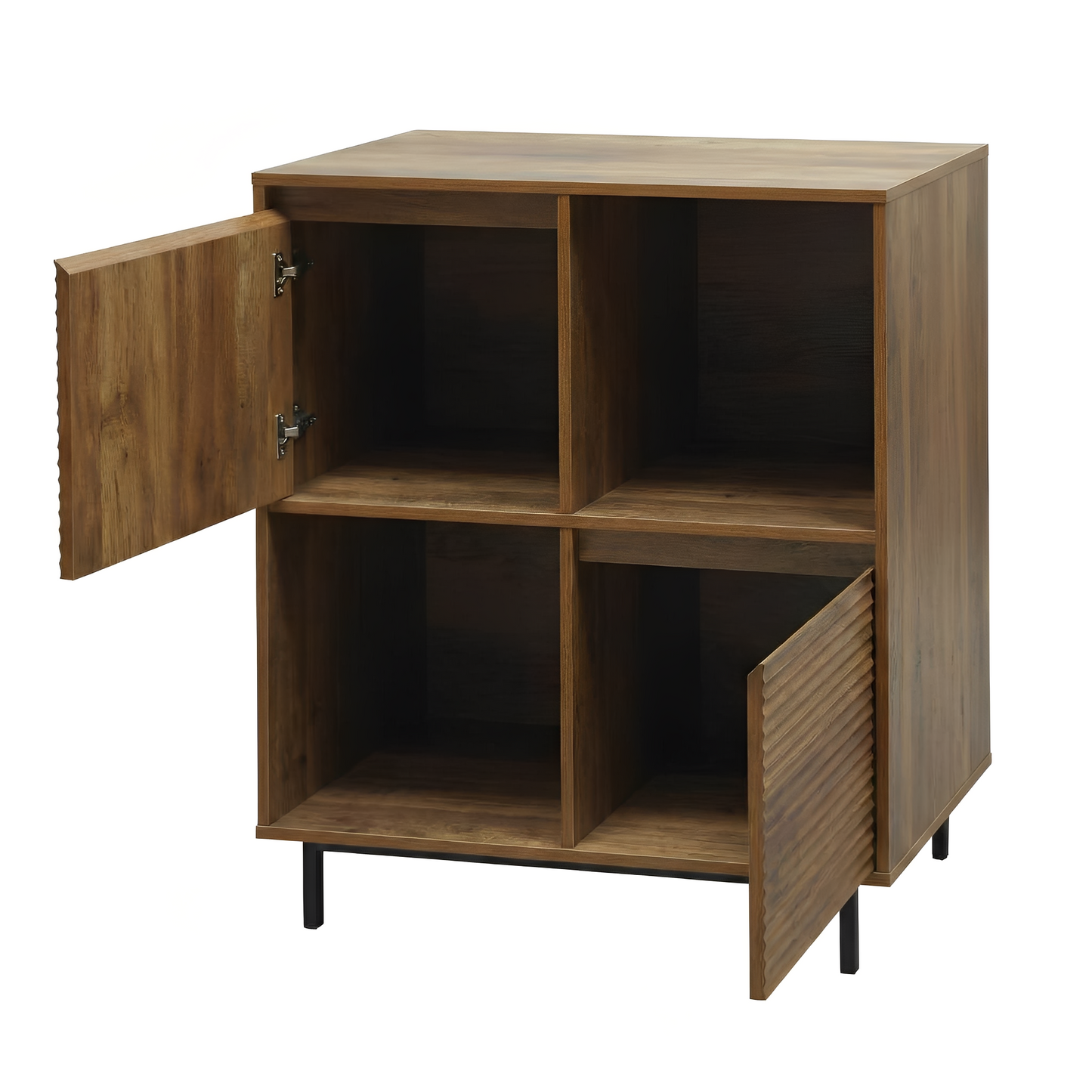 Cavin Sideboard 2 Door 2 Cubby Shelf - Dark Wood Effect
