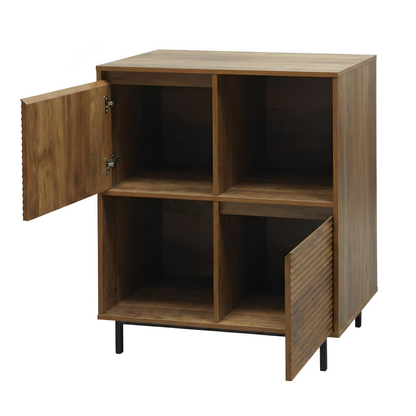 Cavin Sideboard 2 Door 2 Cubby Shelf - Dark Wood Effect