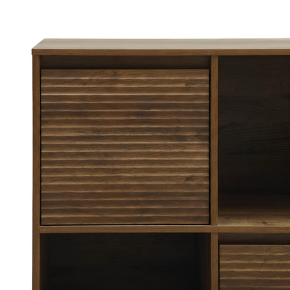 Cavin Sideboard 2 Door 2 Cubby Shelf - Dark Wood Effect