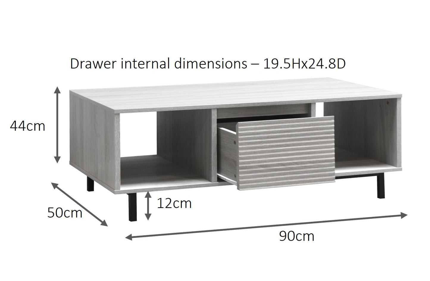 Cavin Coffee Table with Drawer - Light Wood Effect