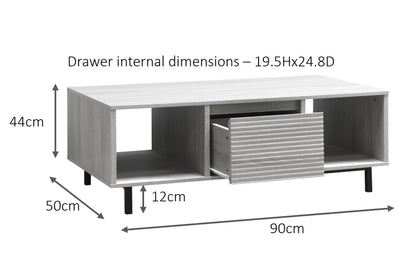 Cavin Coffee Table with Drawer - Light Wood Effect