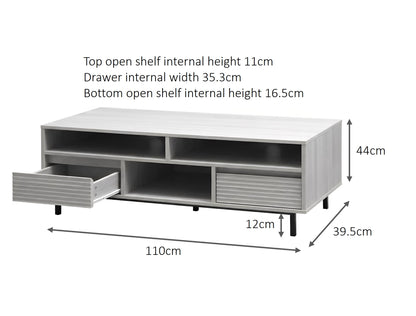Cavin TV Cabinet with 2 Drawer - Light Oak Effect