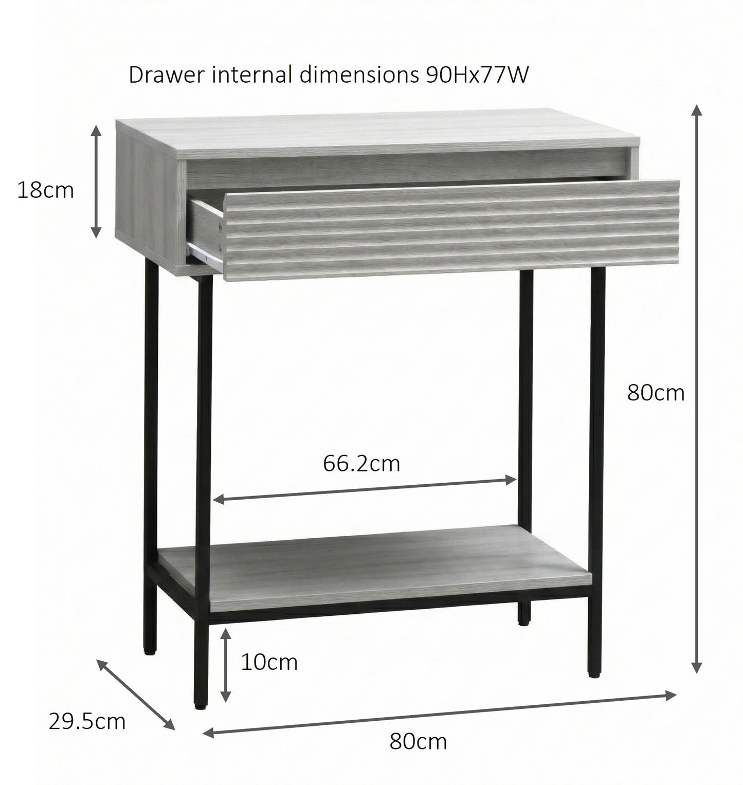 Cavin Console Table with 1 Drawer - Light Oak Effect