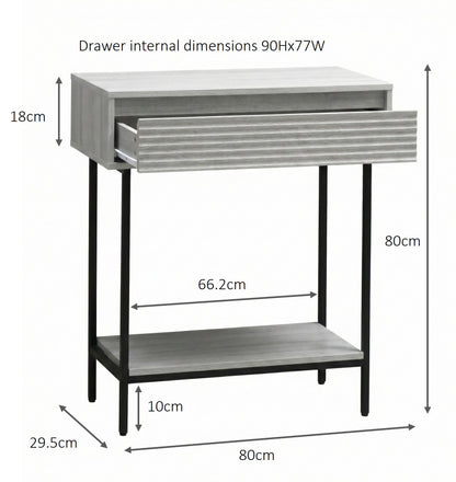 Cavin Console Table with 1 Drawer - Light Oak Effect