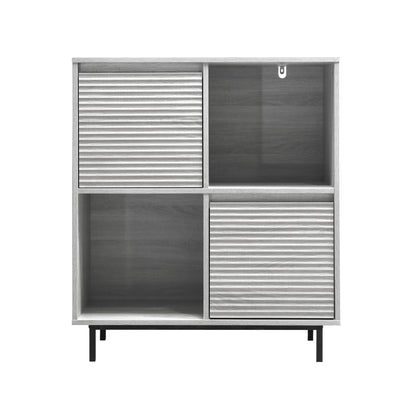 Cavin Sideboard 2 Door 2 Cubby Shelf - Light Wood Effect