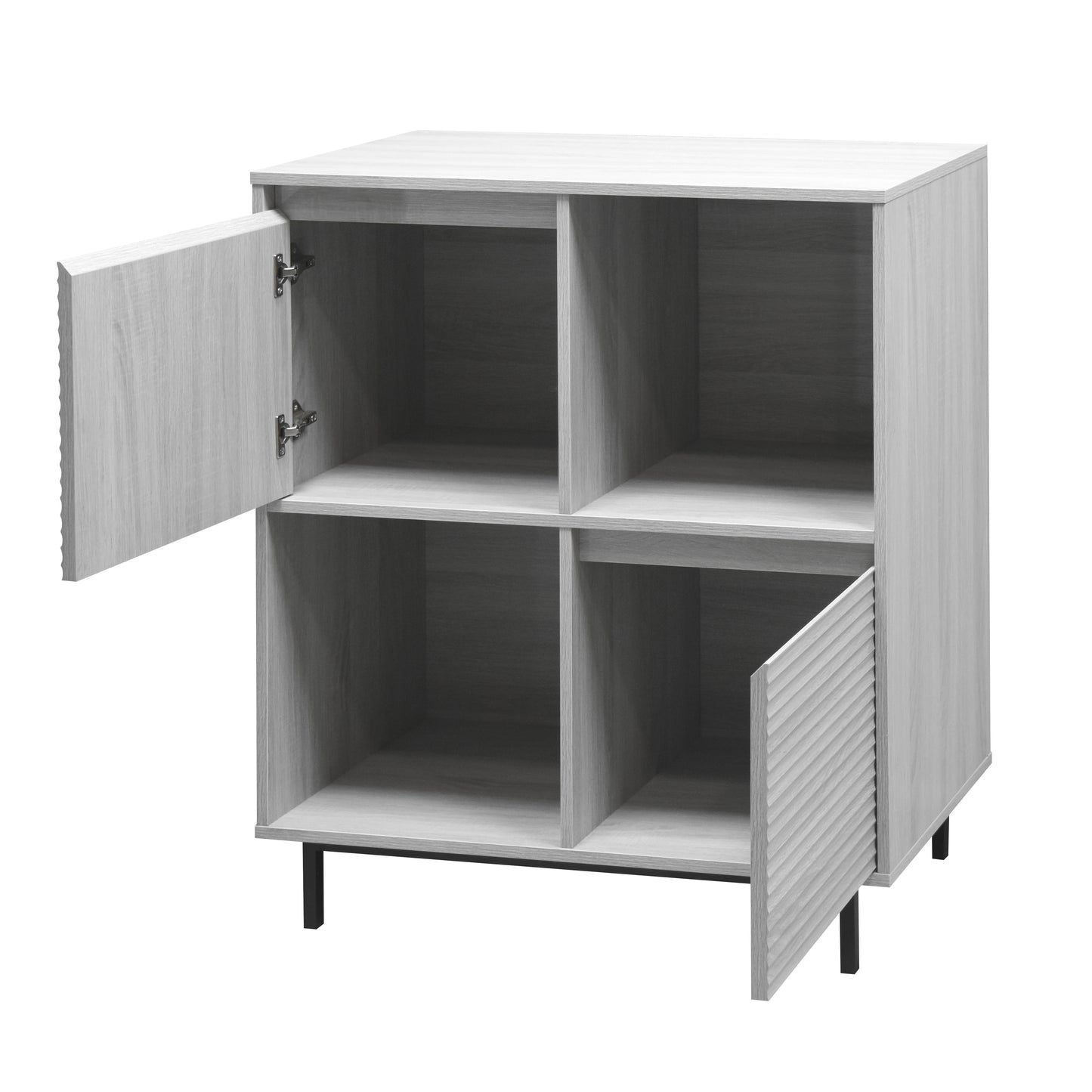 Cavin Sideboard 2 Door 2 Cubby Shelf - Light Wood Effect