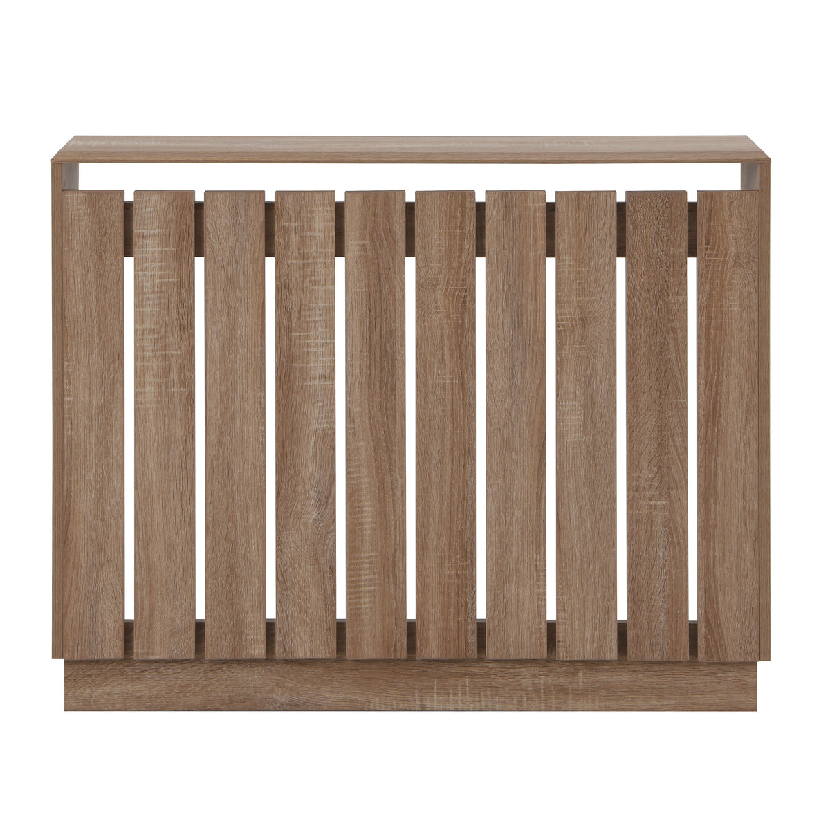 Eve Natural Oak Effect Radiator Cover Medium – Modern Slatted Wooden Radiator Cabinet