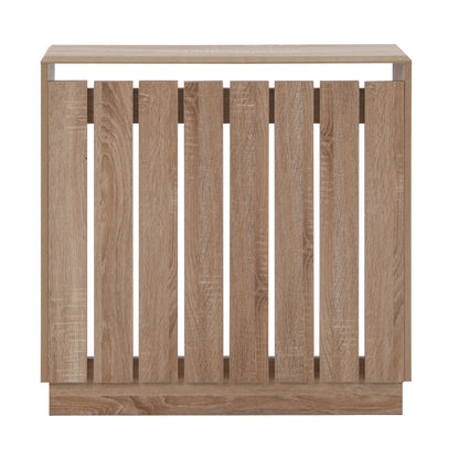 Eve Natural Oak Effect Radiator Cover Small – Modern Slatted Wooden Radiator Cabinet