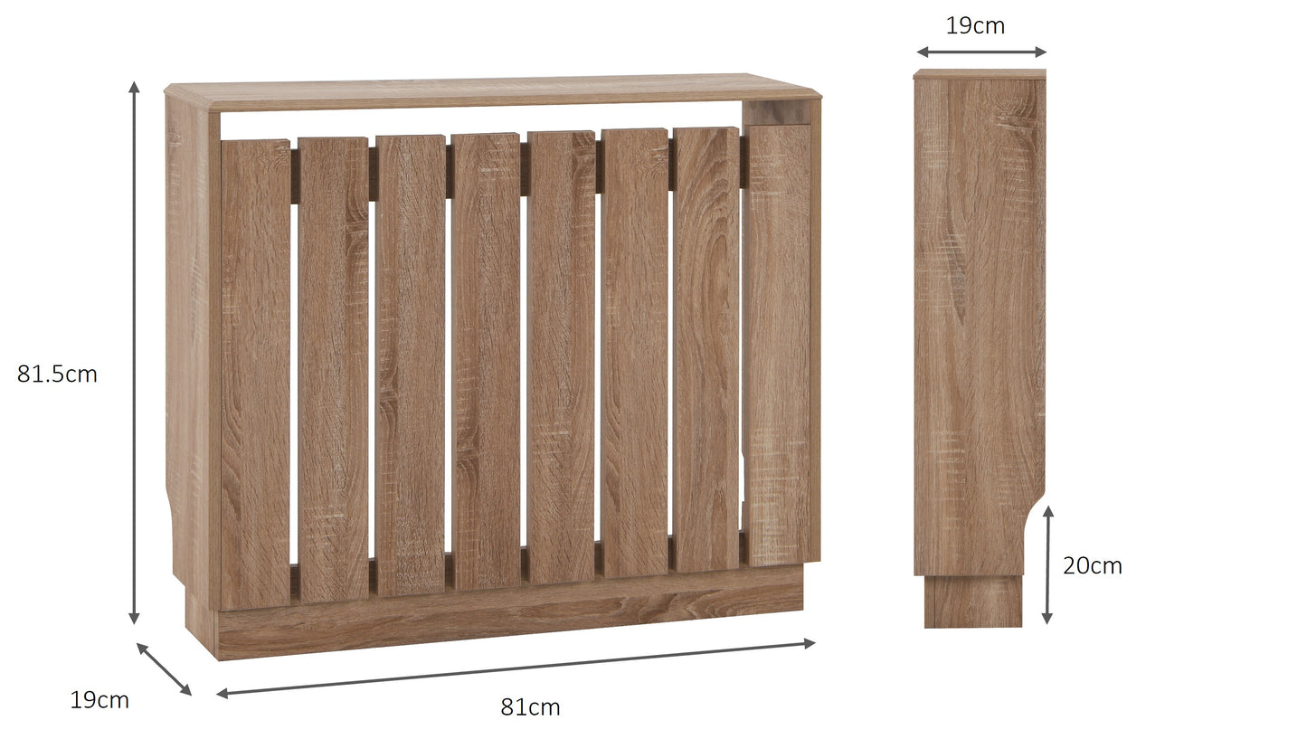 Eve Natural Oak Effect Radiator Cover Small – Modern Slatted Wooden Radiator Cabinet