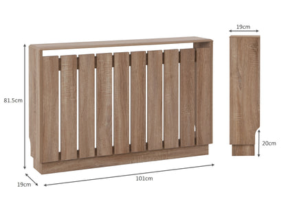 Eve Natural Oak Effect Radiator Cover Medium – Modern Slatted Wooden Radiator Cabinet