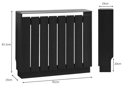 Eve Black Oak Effect Radiator Cover Small – Modern Slatted Wooden Radiator Cabinet