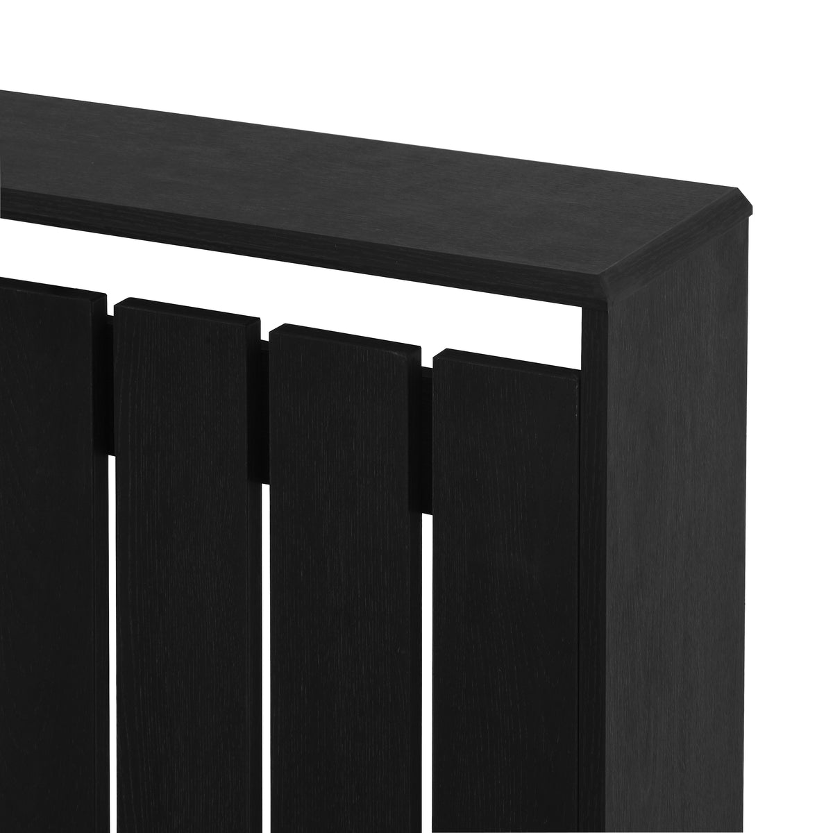Eve Black Oak Effect Radiator Cover Medium – Modern Slatted Wooden Radiator Cabinet