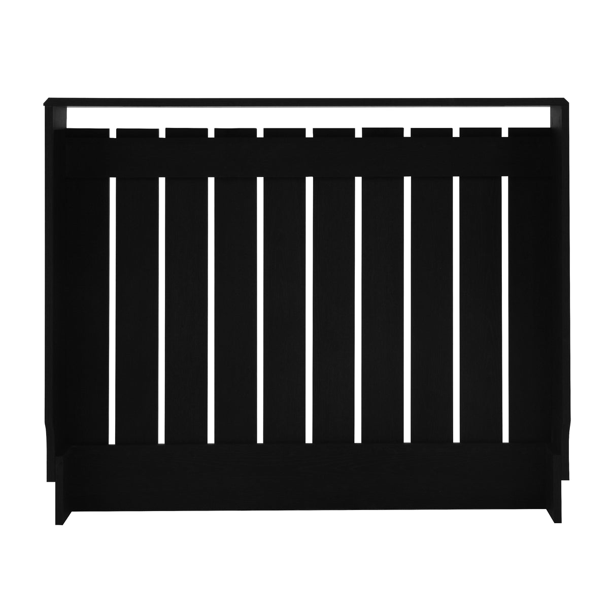 Eve Black Oak Effect Radiator Cover Medium – Modern Slatted Wooden Radiator Cabinet