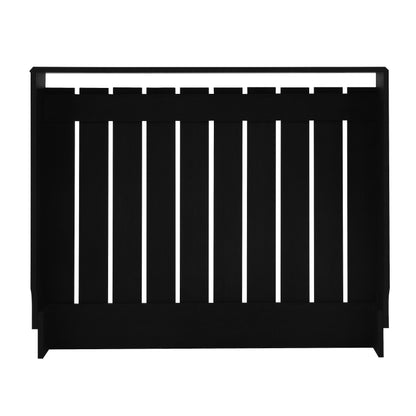 Eve Black Oak Effect Radiator Cover Medium – Modern Slatted Wooden Radiator Cabinet